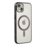 Newface iPhone 14 Plus Magneticsafe Lazer Silikon Siyah Kılıf