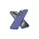 NewFace iPhone 14 Pro ile Uyumlu Elegant Seri Silikon Kılıf, Mavi, Renkli Kenar, Mat Yarı Şeffaf