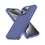 NewFace iPhone 14 Pro Max ile Uyumlu Elegant Seri Silikon Kılıf, Mavi, Renkli Kenar, Mat Yarı Şeffaf