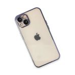 Newface iPhone 14 Razer Lensli Silikon Mor Kılıf
