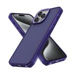 NewFace iPhone 15 Pro ile Uyumlu Elegant Seri Silikon Kılıf, Derin Mor, Renkli Kenar, Mat Yarı Şeffaf