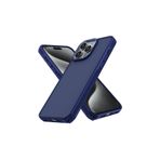 NewFace iPhone 15 Pro Max ile Uyumlu Elegant Seri Silikon Kılıf, Lacivert, Renkli Kenar, Mat Yarı Şeffaf