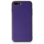 Newface iPhone 7 Plus Coco Deri Silikon Kapak Mor Kılıf