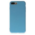 Newface iPhone 7 Plus Nano içi Kadife Silikon - Mavi Kılıf