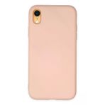 Newface iPhone XR Nano içi Kadife Silikon - Pudra Kılıf