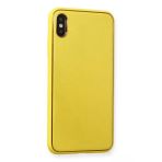 Newface iPhone XS Max Coco Deri Silikon Kapak Sarı Cep Telefonu Kılıfı