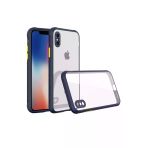 Newface iPhone XS Max Miami Şeffaf Silikon Lacivert Cep Telefonu Kılıfı