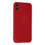 Newface iPhone XS Max Nano İçi Kadife Silikon - Kırmızı Cep Telefonu Kılıfı