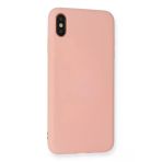 Newface iPhone XS Max Nano içi Kadife Silikon - Pembe Cep Telefonu Kılıfı