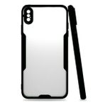 Newface iPhone XS Max Platin Silikon - Siyah Kılıf