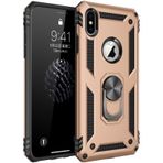 Newface iPhone XS Max Sofya Yüzüklü Silikon Kapak Gold Kılıf