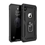 Newface iPhone XS Max Sofya Yüzüklü Silikon Kapak Siyah Kılıf