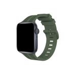 Newface KR408 Apple Watch 38 mm Koyu Yeşil Çizgili Silikon Kordon
