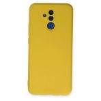 Newface Nano İçi Kadife Silikon Sarı Huawei Mate 20 Lite Kılıf