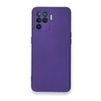 Newface Oppo Reno 5 Lite Nano İçi Kadife Silikon Mor Cep Telefonu Kılıfı