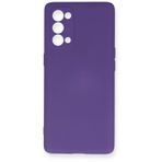 Newface Oppo Reno 5 Pro Nano İçi Kadife Silikon Mor Cep Telefonu Kılıfı