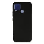 Newface Realme C15 Nano İçi Kadife Silikon - Siyah Kılıf