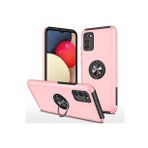 Newface Samsung Galaxy A02S Kılıf Elit Yüzüklü Kapak - Pembe