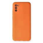 Newface Samsung Galaxy A02S Kılıf Nano içi Kadife Silikon - Turuncu