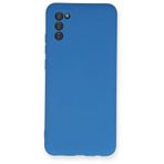 Newface Samsung Galaxy A02S Nano İçi Kadife Silikon Mavi Cep Telefonu Kılıfı