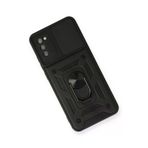 Newface Samsung Galaxy A02S Pars Lens Yüzüklü Silikon - Siyah Kılıf