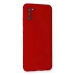 Newface Samsung Galaxy A03S Nano İçi Kadife Silikon - Kırmızı Kılıf