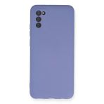 Newface Samsung Galaxy A03S Nano içi Kadife Silikon Lila Cep Telefonu Kılıfı