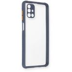 Newface Samsung Galaxy M51 Miami Şeffaf Silikon Gri Cep Telefonu Kılıfı