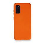 Newface Samsung Galaxy S20 Nano İçi Kadife Silikon Turuncu Cep Telefonu Kılıfı