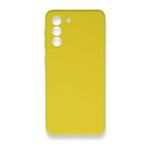 Newface Samsung Galaxy S21 Nano İçi Kadife Silikon Sarı Cep Telefonu Kılıfı