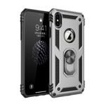 Newface Sofya Yüzüklü Silikon Kapak Gümüş iPhone XS Max Kılıf