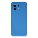 Newface Xiaomi Mi 11 Nano İçi Kadife Silikon Mavi Cep Telefonu Kılıfı