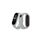 Newface Xiaomi Mi Band 6 Gri-Kırmızı Spor Delikli Kordon