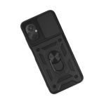 Newface Xiaomi Poco M5 Pars Lens Yüzüklü Silikon Siyah Kılıf