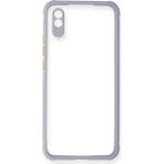 Newface Xiaomi Redmi 9A Miami Şeffaf Silikon Lila Cep Telefonu Kılıfı