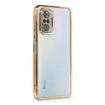 Newface Xiaomi Redmi Note 10 Pro Gold Razer Lensli Silikon Kılıf