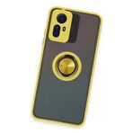Newface Xiaomi Redmi Note 12S Kılıf Montreal Yüzüklü Silikon Kapak - Sarı