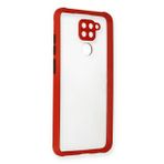 Newface Xiaomi Redmi Note 9 Miami Şeffaf Silikon Kırmızı Cep Telefonu Kılıfı