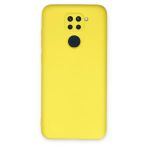 Newface Xiaomi Redmi Note 9 Nano İçi Kadife Silikon Sarı Kılıf