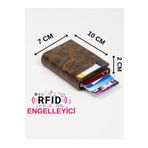 NEWISH POLO ACCESSORIES Crezy Deri Mekanizmalı Otomatik Kızaklı Kartlık Cüzdan Rfıd Korumalı Alemünyum Mekanizma(7CMX10CM)