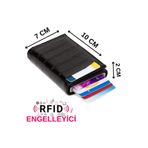 NEWISH POLO ACCESSORIES Timsah Mekanizmalı Otomatik Kızaklı Kartlık Cüzdan Rfıd Korumalı Alemünyum Mekanizma(7CMX10CM)