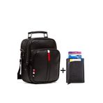 Newish Polo Adelina Siyah Deri El ve Omuz Çanta ve Mekanizmalı Kartlık Set ADL05926