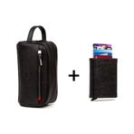Newish Polo Erkek Deri Mekanizmalı Cüzdan Ve Portföy Clutch Traş Kozmetik Bakım Ve Günlük El Çantası 14x24cm New171 - Metalik Gri