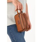 Newish Polo Erkek Deri Portföy Clutch El Çantası Taba