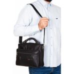 Newish Polo Erkek Hakiki Deri El ve Omuz Çantası newpolo079 - Siyah - Büyük Boy