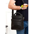 Newish Polo Erkek Hakiki Deri Günlük Omuz Ve El Çantası (22X27 CM) - newpolo099 - Siyah - Büyük Boy