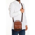 Newish Polo Erkek Kahve Deri Voyager Şık Günlük El Ve Omuz Çantası Şık Crossbody Günlük Erkek Seyahat Çantası