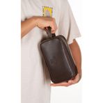 Newish Polo Erkek Kahverengi Deri Portföy Clutch Traş Kozmetik Bakım Ve Günlük El Çantası New277 Kahverengi
