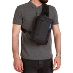 Newish Polo Erkek Kumaş Çapraz Göğüs ve Omuz Çantası - Mavi - Siyah