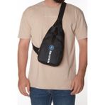 Newish Polo Erkek Kumaş USB Kulaklık Çıkışlı Çapraz Göğüs ve Omuz Çantası - NEWPOLO391 - Siyah - Mavi